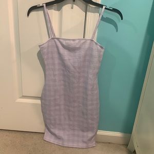 Purple Plaid Bodycon Dress